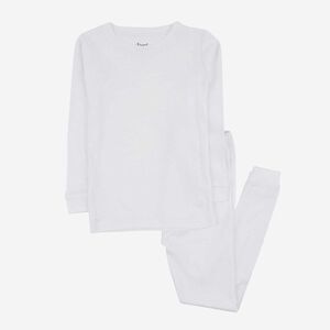 LEVERET -  Kids Two Piece Cotton Pajamas Solid White  White